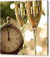 Countdown To Celebrations With Champagne Canvas Print