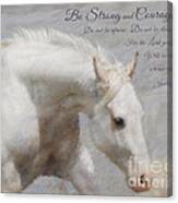 White Horse Courage Canvas Print