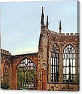 Coventry Cathedral Ruins Panorama Canvas Print