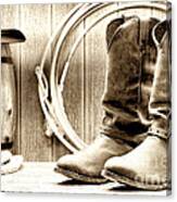 Cowboy Boots Outside Saloon Canvas Print