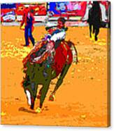 Cowboy On The Bronc Canvas Print