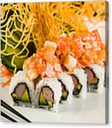Crab And Salmon Roll Canvas Print