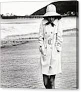 Cristina Ferrare Wearing A Misty Harbor Raincoat Canvas Print