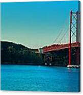 Cristo Rei And The 25 De Abril Bridge Canvas Print