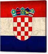 Croatia Flag Vintage Distressed Finish Canvas Print