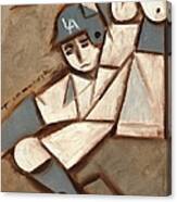 Cubism LA Dodgers Baserunner Painting Canvas Print