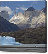 Cuerno Principal And Grey Lake Torres Canvas Print