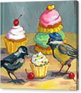 Cupcakes And Chickadees Canvas Print