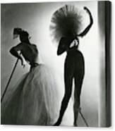 Dancers Posing In Costumes From Salvador Dali's Canvas Print