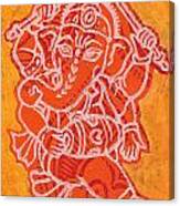 Dancing Ganesha Orange Canvas Print
