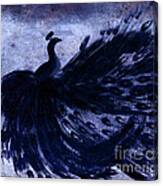 Dancing Peacock Navy Canvas Print