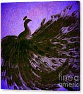 Dancing Peacock Vivid Blue Canvas Print