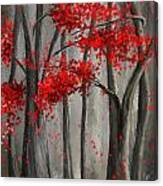 Dark Passion- Red And Gray Art Canvas Print