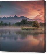 Daybreak By The Lake Canvas Print