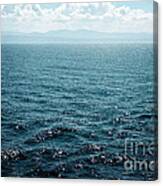 Deep Blue Sea With Clouds And West Coast Of Haiti Canvas Print