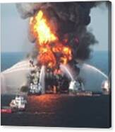 Deepwater Horizon Oil Rig Fire Canvas Print