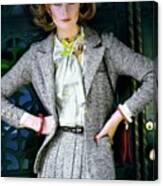 Denise Hopkins Wearing An Adolfo Suit Canvas Print