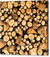 Densely Stacked Wood Canvas Print