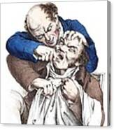 Dentistry Caricature, 19th Century Canvas Print