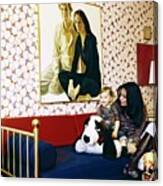 Diane Von Furstenberg With Her Son Canvas Print