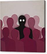 Different And Alone In Crowd Canvas Print