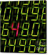 Digital Numbers With One Highlighted Canvas Print