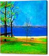 #digitalart #landscape #beach #park Canvas Print