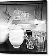 Dishes In Grey Canvas Print
