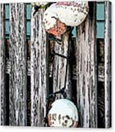 Distressed Buoys On Fencing Key West - Digital Canvas Print