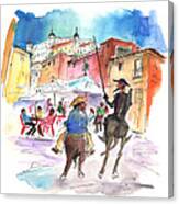 Don Quijote And Sancho Panza Entering Toledo Canvas Print