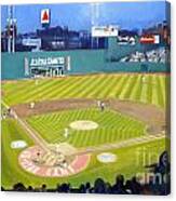 Double Play In Fenway Canvas Print