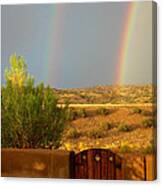 Double Rainbow Beyond The Gate Canvas Print