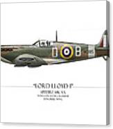 Douglas Bader Spitfire - White Background Canvas Print