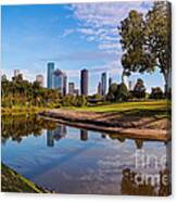 Downtown Houston Panorama From Buffalo Bayou Park Canvas Print