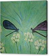 Dragonfly Blooms Canvas Print