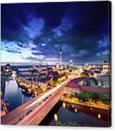 Dramatic Sky Over Berlin Skyline Canvas Print