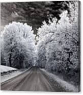 Dreamy Surreal Infrared Country Road Landscape Canvas Print