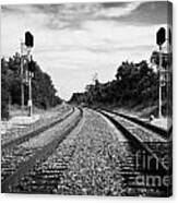 Dual Train Tracks Railroad Florida Usa Canvas Print