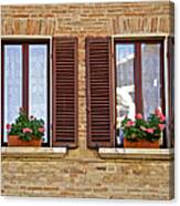 Dueling Windows Of Tuscany Canvas Print