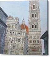 Duomo Florence In Color Canvas Print