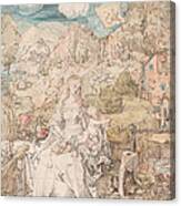 Durer Drawing Mary And Animals Canvas Print