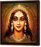 Durga In The Sri Yantra - Dark Canvas Print
