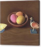 Easter Eggs, Shell And Bird Oil On Canvas Canvas Print