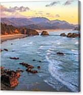 Ecola Beach Sunset Canvas Print