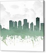 Edmonton Alberta Skyline - Teal 03 Canvas Print