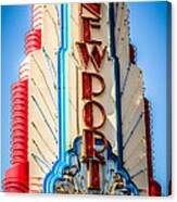 Edwards Big Newport Theatre Sign In Newport Beach Canvas Print