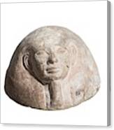 Egyptian Terracotta Canopic Jar Lid Canvas Print