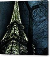 Eiffel Tower At Moonlight Canvas Print