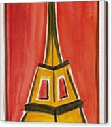 Eiffel Tower Orange And Yellow Canvas Print