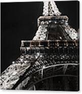 Eiffel Tower Paris France Night Lights Canvas Print